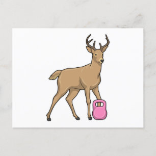 Carte Postale Deer Fitness Dumbbell