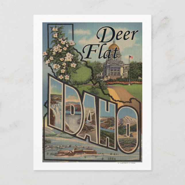 Carte Postale Deer Flat, Idaho - Grandes Scènes De Lettre (Devant)