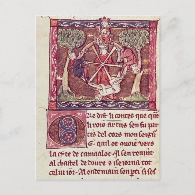 Carte Postale Déesse aveugle Fortune avec le roi Arthur (Devant)