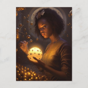 Carte Postale Déesse des Insectes scifi