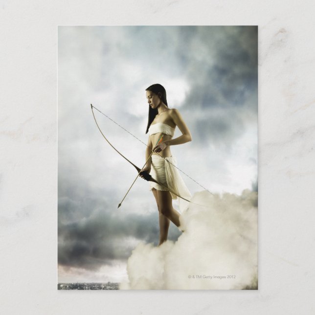 Carte Postale Déesse Diana avec arc et flèche (Devant)