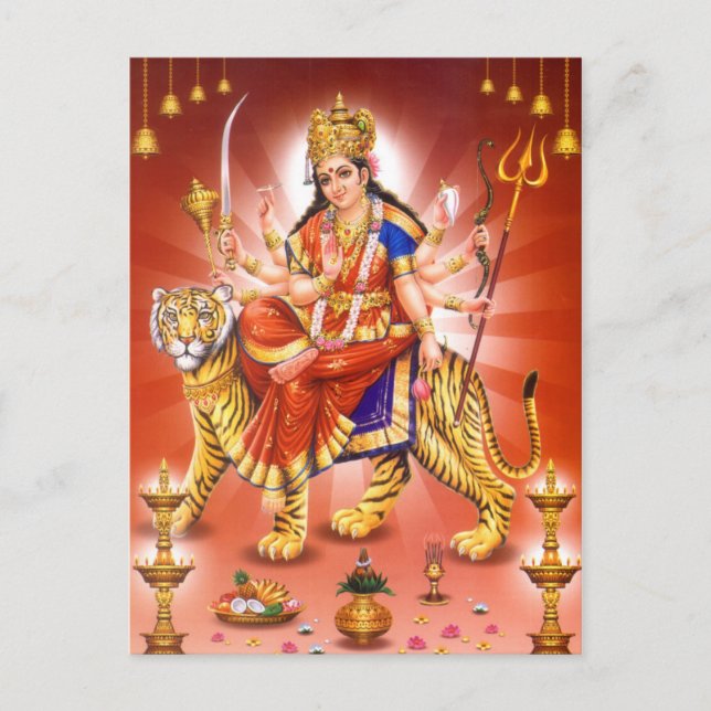 Carte Postale Déesse Durga (déesse hindoue) (Devant)