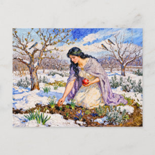 Carte Postale Déesse grecque Perséphone début de printemps
