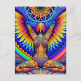 Carte Postale Déesse psychédélique colorée