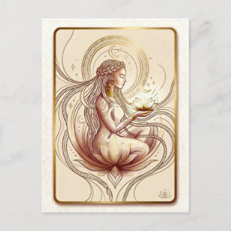 Carte Postale Déesse spirituelle du lotus sacré 