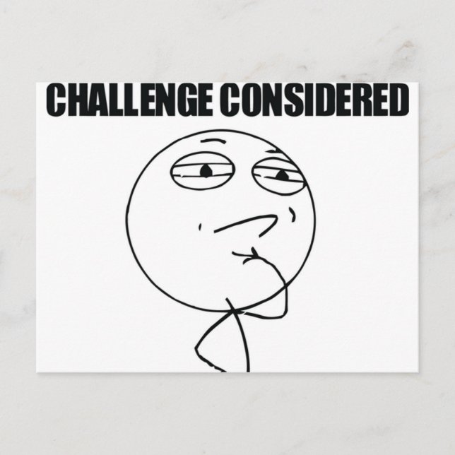 Carte Postale Défi pris en considération (Devant)