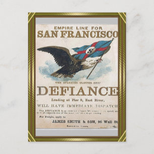 Carte Postale Défiance Clipper voile