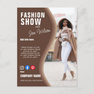 Carte Postale défilé de mode BUSINESS logo personnalisé flyer Po