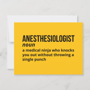 Carte Postale Définition d'anesthésiste - Humour Médicale