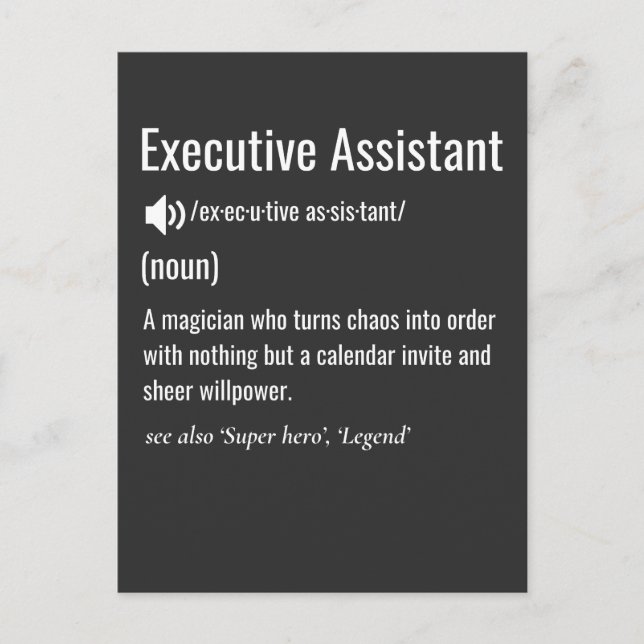 Carte Postale Définition d'assistant de direction (Devant)