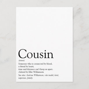 Carte Postale Définition du meilleur cousin au monde