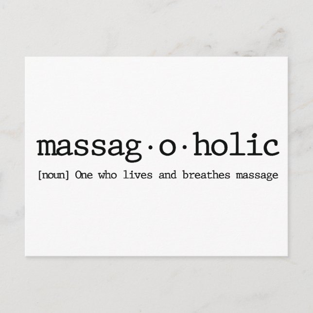 Carte Postale Définition d'un massag-a-holic (Devant)