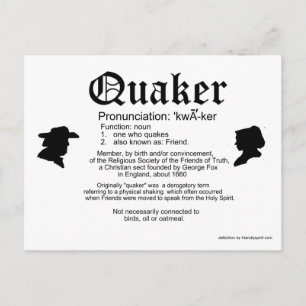 Carte Postale Définition d'un quaker
