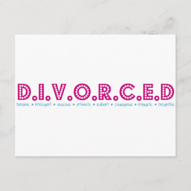 Carte Postale Définition féminine du divorce (Devant)