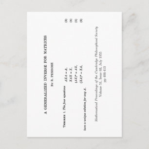 Carte Postale Définitions de Moore-Penrose