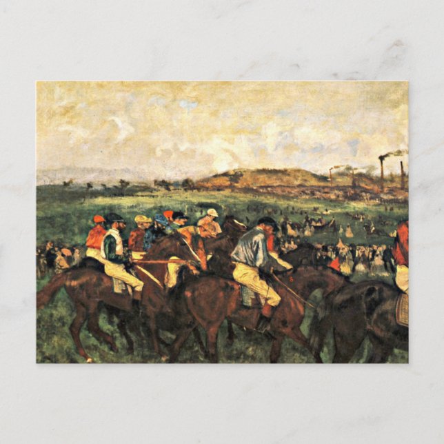 Carte Postale Degas - Messieurs Jockeys Avant le Départ (Devant)