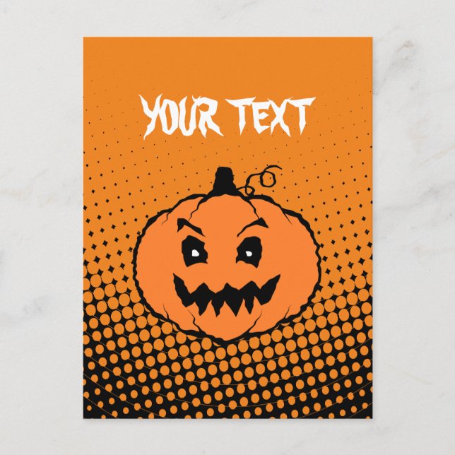 Carte Postale Dégradations du Citrouille d'horreur d'Halloween (Devant)