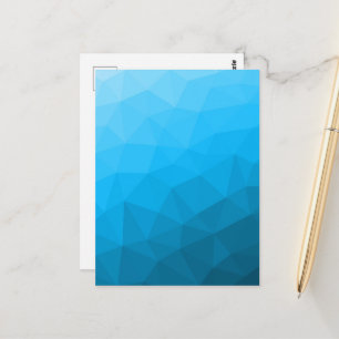 Carte Postale Dégradé cyan bleu motif maillé géométrique Triangl