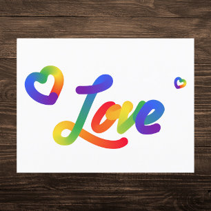 Carte Postale Dégradé d'amour arc-en-ciel