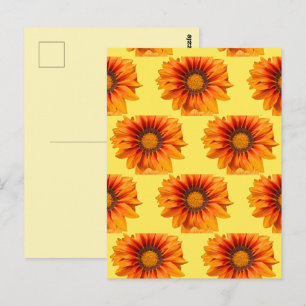 Carte Postale Dégradé de fleurs orange jaune vif découpé