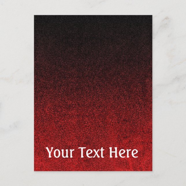 Carte Postale Dégradé de Parties scintillant rouge et noire (Devant)