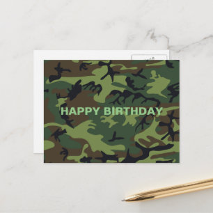 Carte Postale Déguisement de camouflage vert militaire Joyeux An