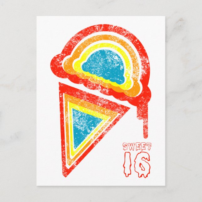 Carte Postale Dégustation de crème glacée sweet sixteen (Devant)