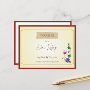 Carte Postale 'Dégustation de vins' Chèque-cadeau drôle