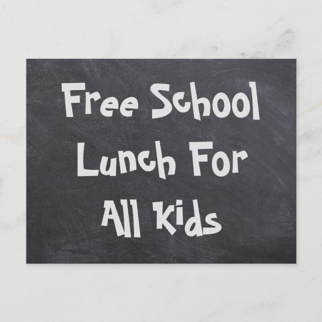 Carte Postale Déjeuner Gratuit Pour Tous Les Enfants (Devant)