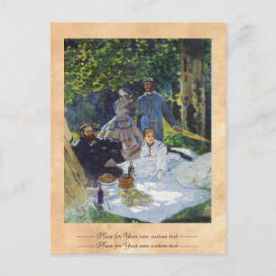 Carte Postale Déjeuner sur l'herbe, panneau central Claude Monet