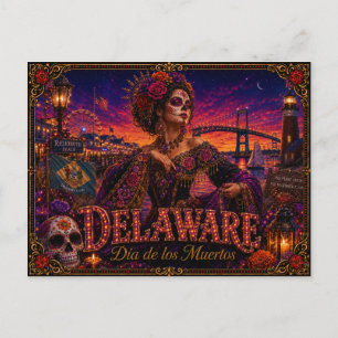 Carte Postale Delaware Día de los Muertos Rétro