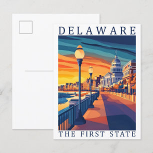 Carte Postale Delaware First State USA Travel Place