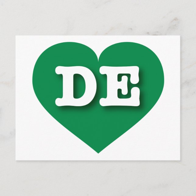Carte Postale Delaware Green Heart - J'aime DE (Devant)