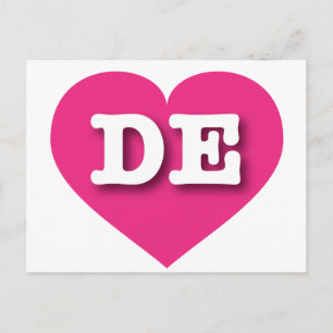 Carte Postale Delaware Hot Pink Heart - J'aime DE