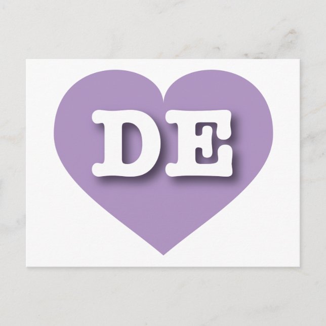 Carte Postale Delaware Lavender Heart - I love DE (Devant)