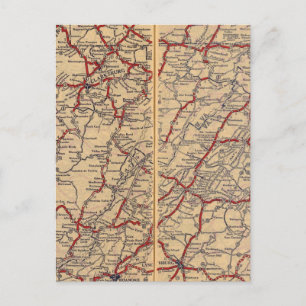 Carte Postale Delaware, Maryland, Virginie-Occidentale