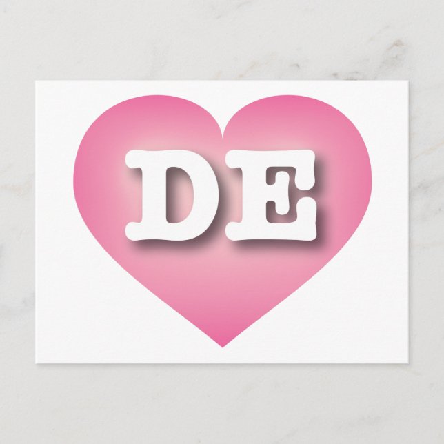 Carte Postale Delaware Pink Fade Heart - I love DE (Devant)