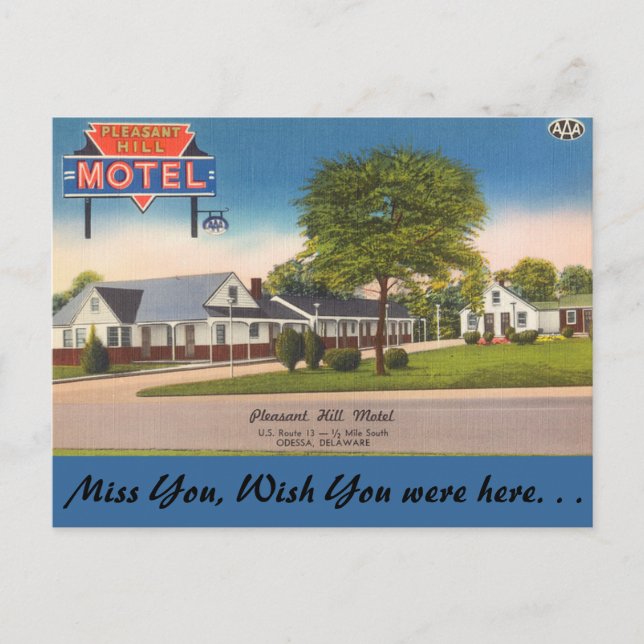 Carte Postale Delaware, Pleasant Hill Motel (Devant)