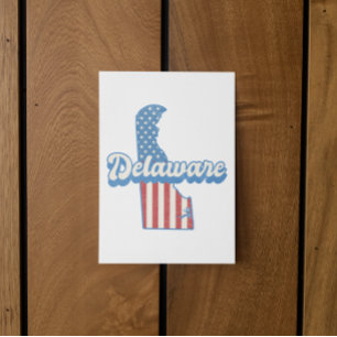 Carte Postale Delaware USA Map Drapeau américain