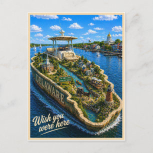 Carte Postale Delaware   Vous auriez été ici   Série des États