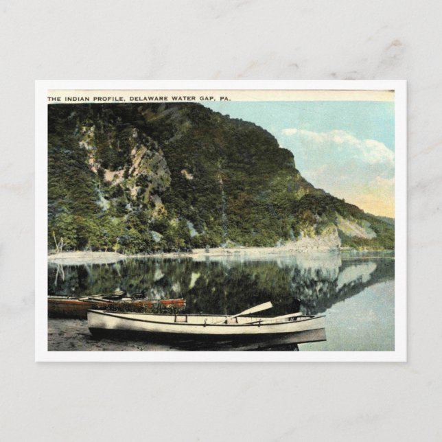 Carte Postale Delaware Water Gap, Profil Indien 1924 (Devant)