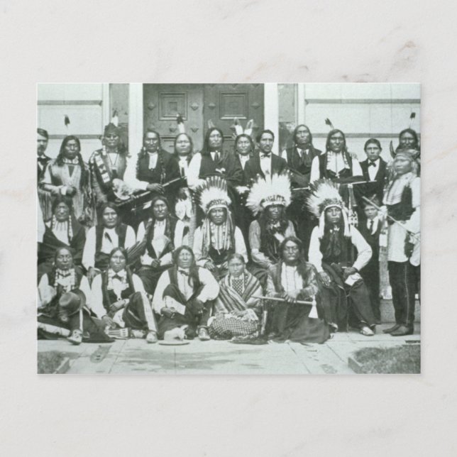 Carte Postale Délégation indienne des dirigeants sioux à Washing (Devant)