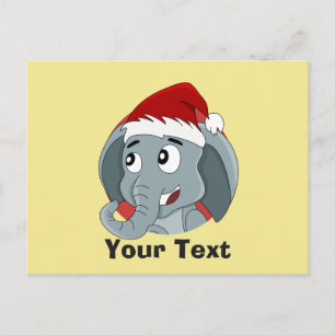 Carte postale d'éléphant de Noël