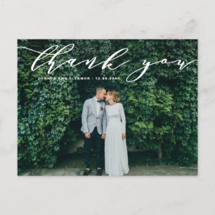 Carte Postale Délicat Calligraphie Mariage Merci photo