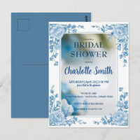 Délicate Fleur Bleue chinoiserie douche de mariage