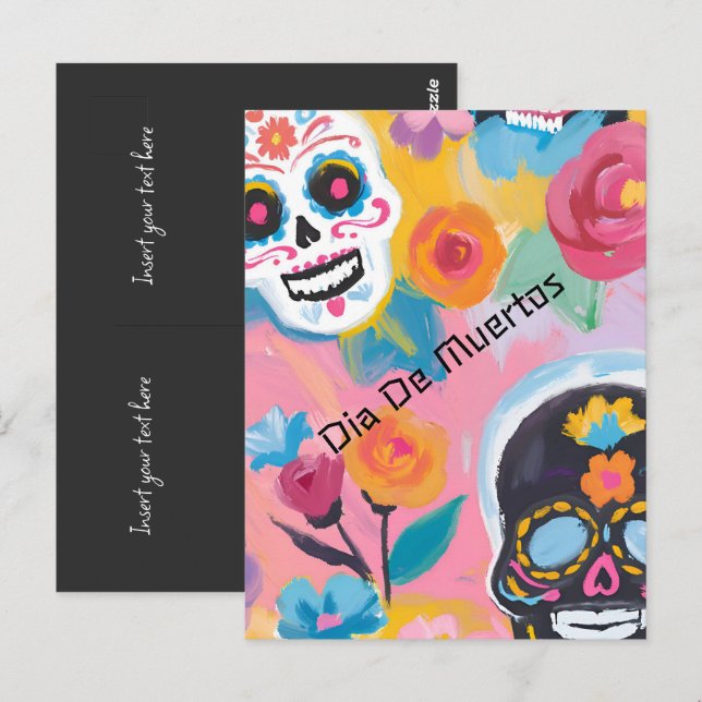 Carte Postale Délice Floral de la Fête des Morts (Devant / Derrière)