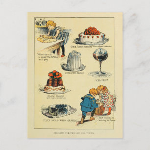 Carte Postale Délices et desserts de cuisine vintage