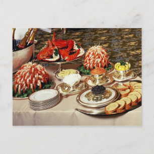 Carte Postale Délicieux fruits de mer et amuse-gueules