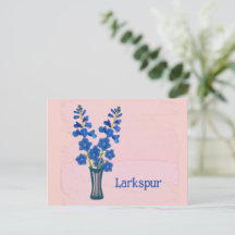 Delphinium pied d'alouette Art aquarelle Fête d'an