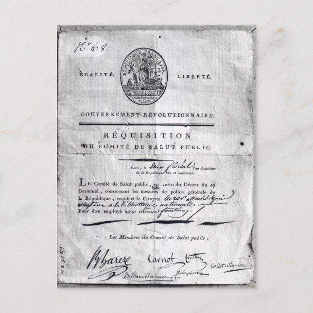 Carte Postale Demande de constitution du Comité du public (Devant)
